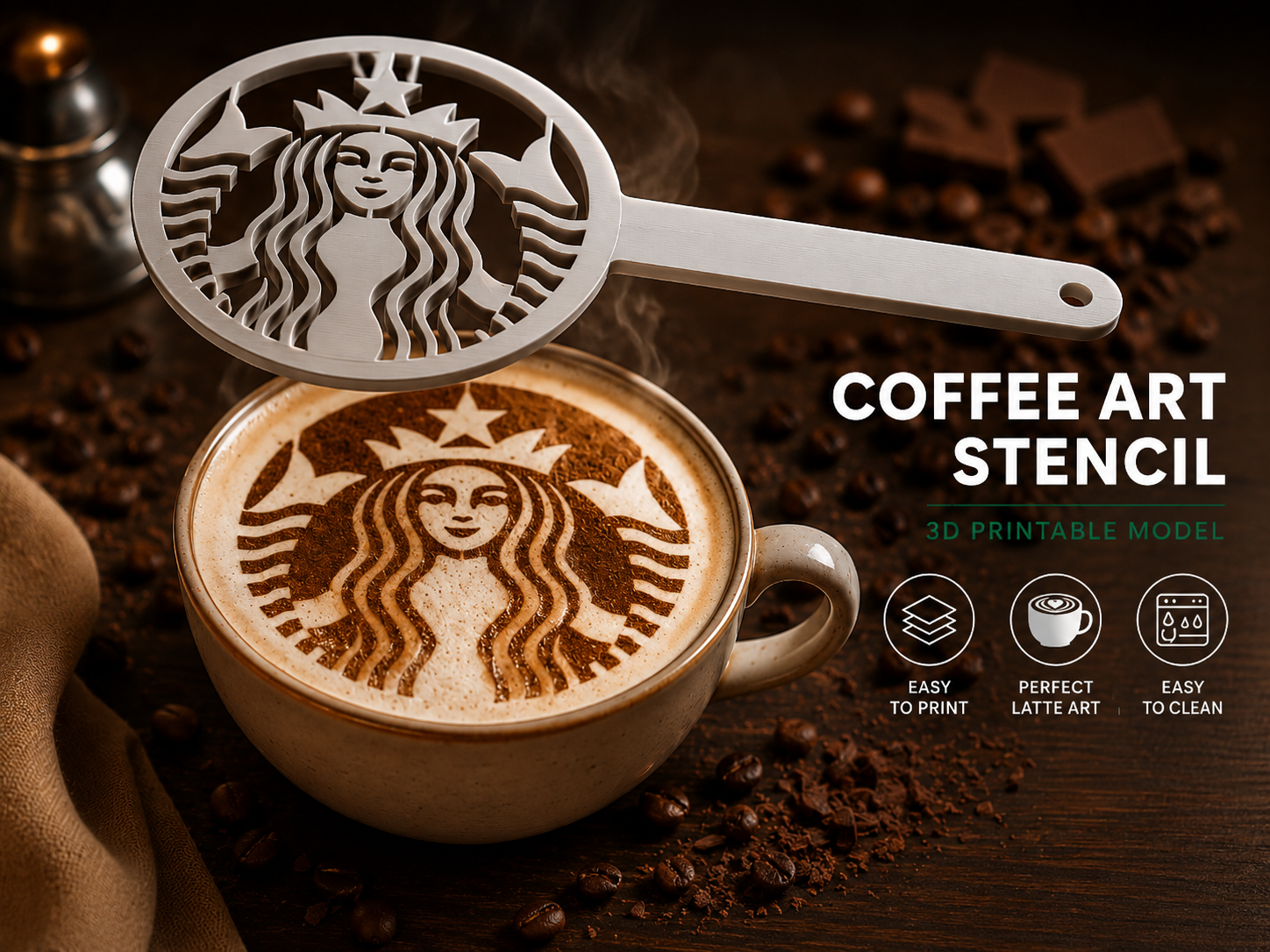 Starbucks Drink Stencil