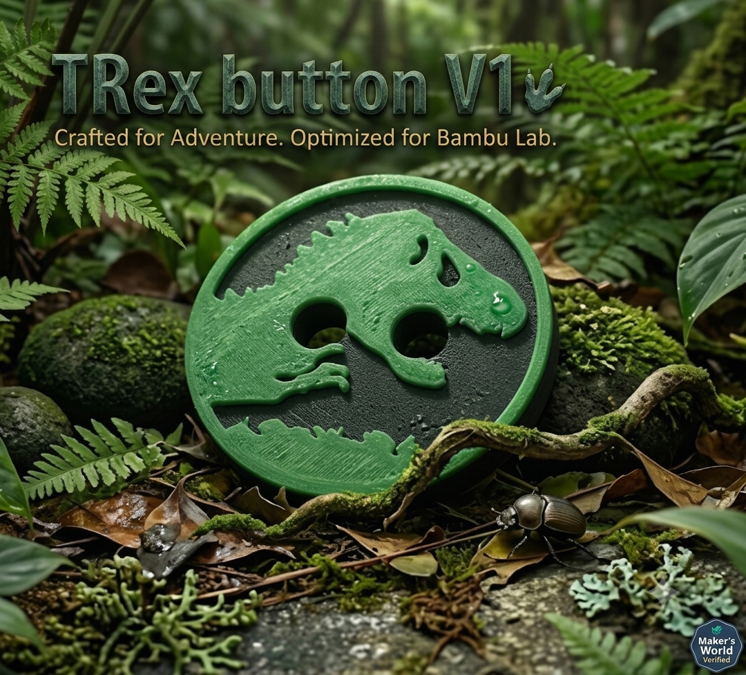 T-Rex Dinosaur Button